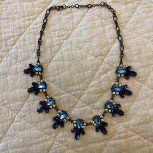 Vintage J Crew statement necklace. Blue stones.